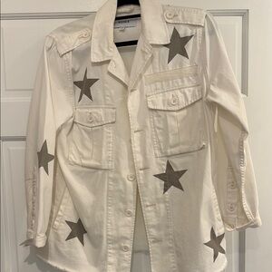 White Jacket with Gray Star Accents